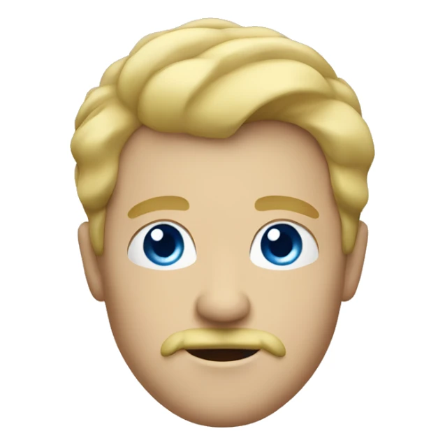 blonde man with blue eyes and mustache  sticker