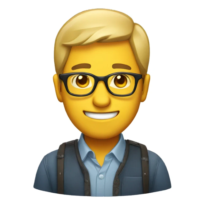 A funny guy that wear a glass sticker