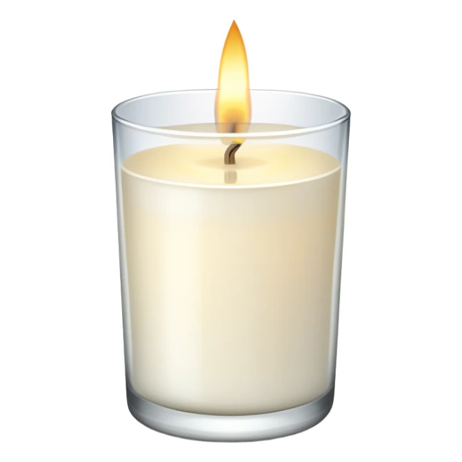 White scented candle in a glass sticker
