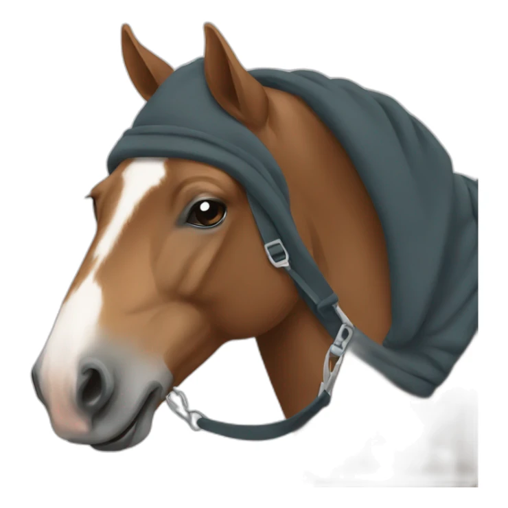 A horse wearing a hoodie sticker