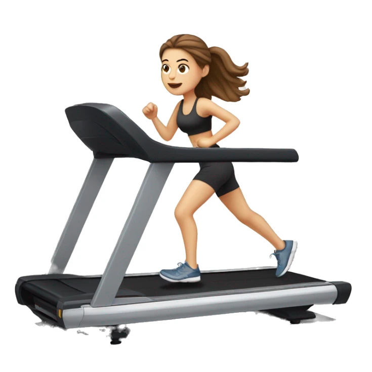 white girl with brown hair on treadmill sticker