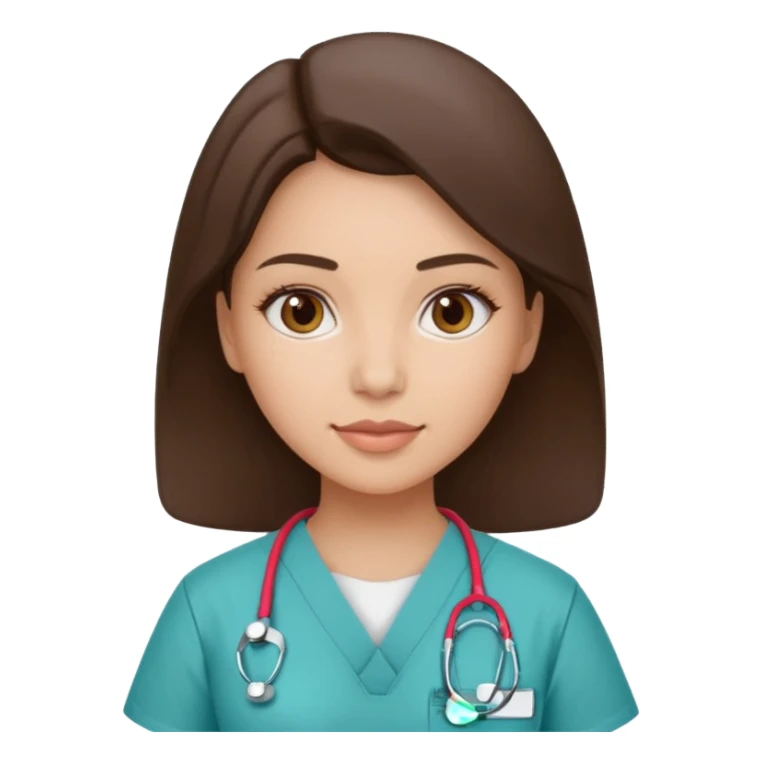 A smart female surgeon which is brunette and has the name Kimiya embedded on her scrub sticker