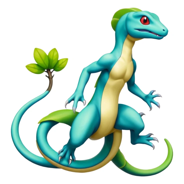 Mewtwo-lizard-Salandit-Treecko-Kecleon-Fakémon-Pokémon-hybrid-creature (full body)  sticker
