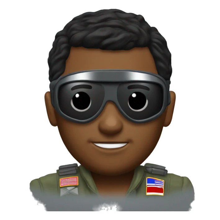 top gun pilot emojji with pilot helmet sticker
