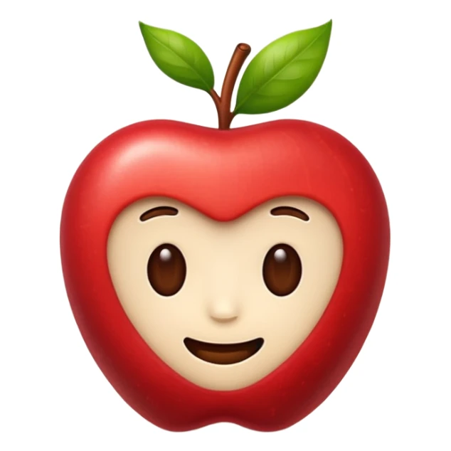 coffee bean apple style emoji with a cute face sticker