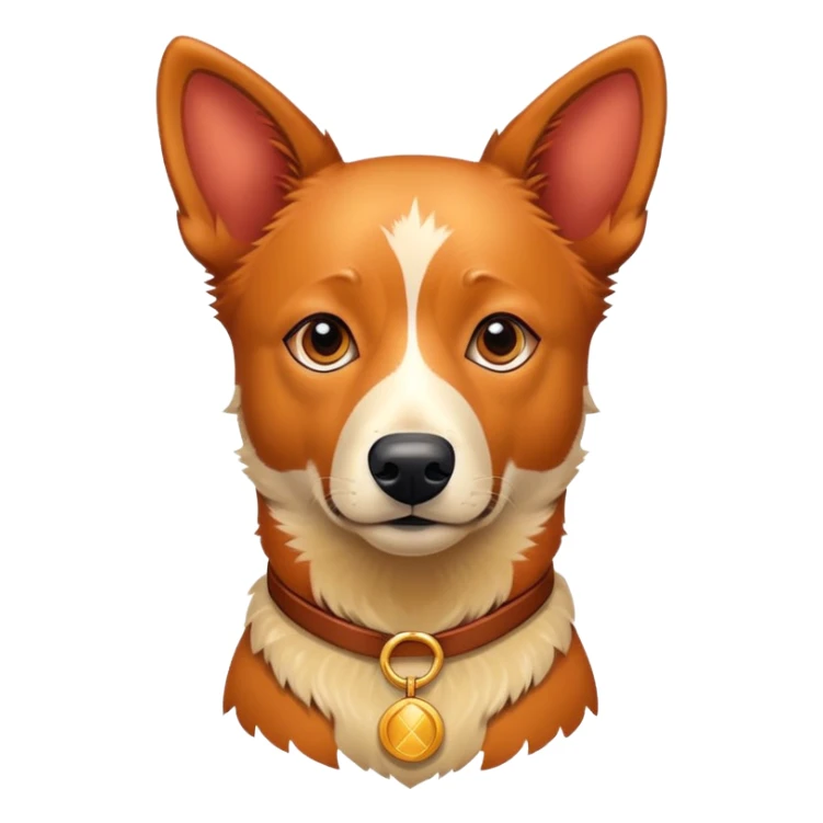 Red heeler, with a golden coat, trying not to bark sticker