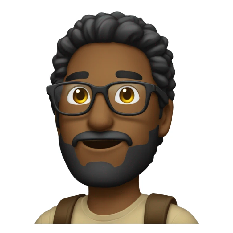 Hombre pelo negro y gafas muy serio  sticker