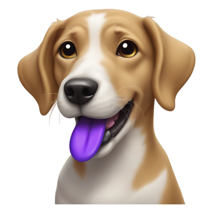 dog with a purple tongue sticker