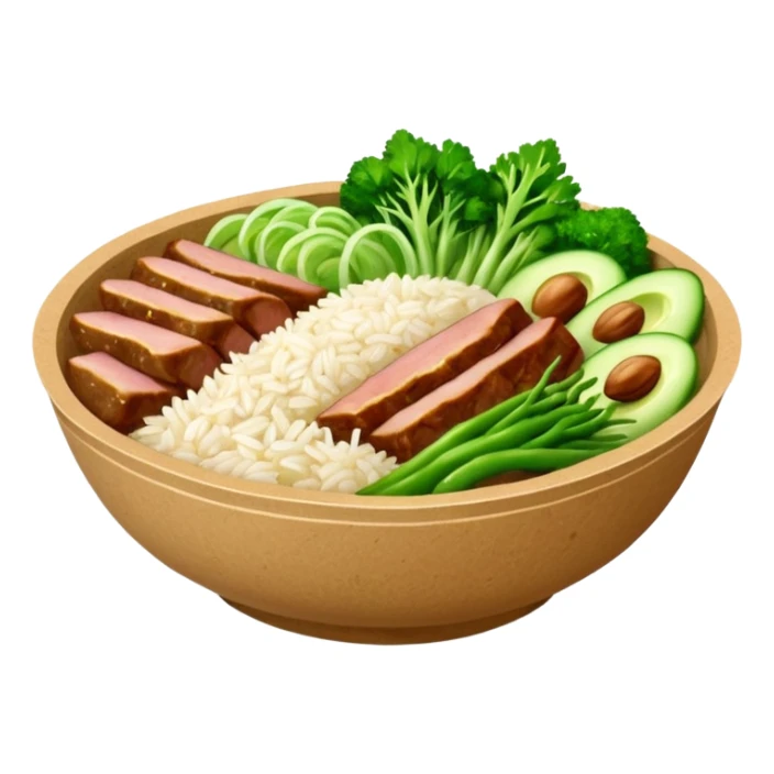 Retangular bowl made of kraft paper, 
The lunch box should be the most similar to this real one..
https://i.postimg.cc/FKcHz1tk/Screenshot-2025-11-11-alle-16-06-29.png

Can get more images of the bowl https://www.instagram.com/chefaporterbr/
Put inside food, like rice, green vegetables and meat. sticker