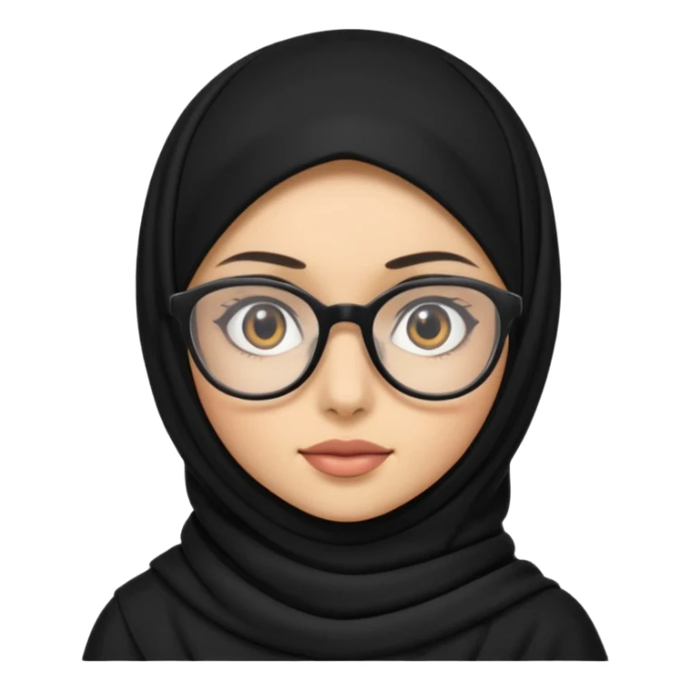 Chica con hijab negro y gafas sticker