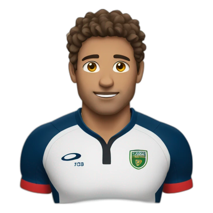 Rugby player Brown hair sticker