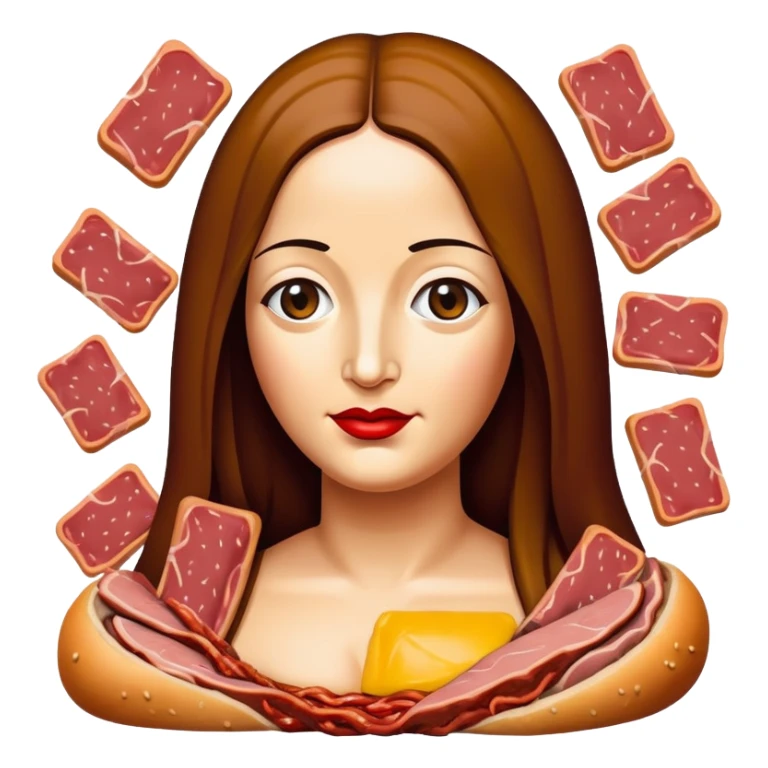 pop art monalisa SPAM meat slop landscape  sticker