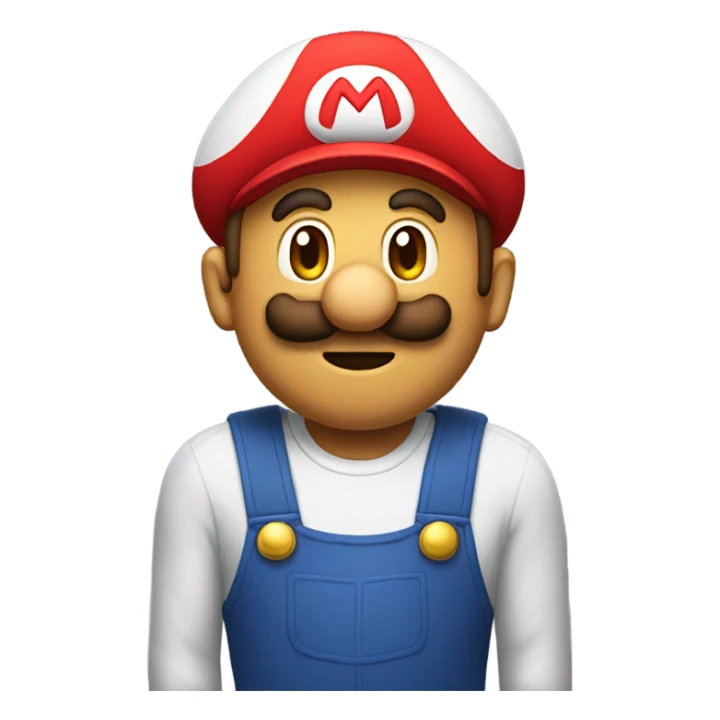 Man wearing a giant Mario costume head  sticker