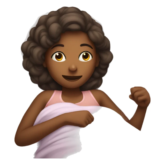 girl laying in bed sticker