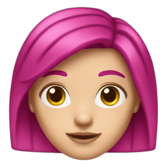 White girl with a magenta hair sticker
