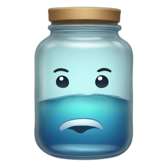 a glass jar of liquid smirks slyly sticker