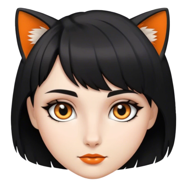 Beautiful girl with fox eyes and black short wolfcut hair sticker