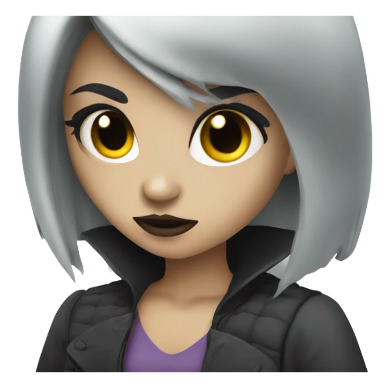 cold vamp girl with black hair sticker