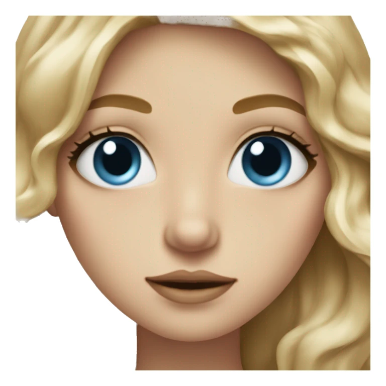 Wavy dirty blonde hair, long eye lashes, blue eyes sticker