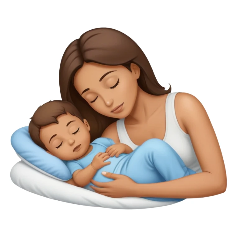 Light brunette fit mom forcing baby boy to go to sleep sticker