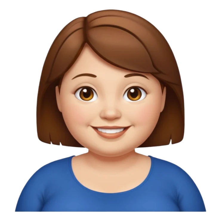 Fat short woman brown hair  sticker