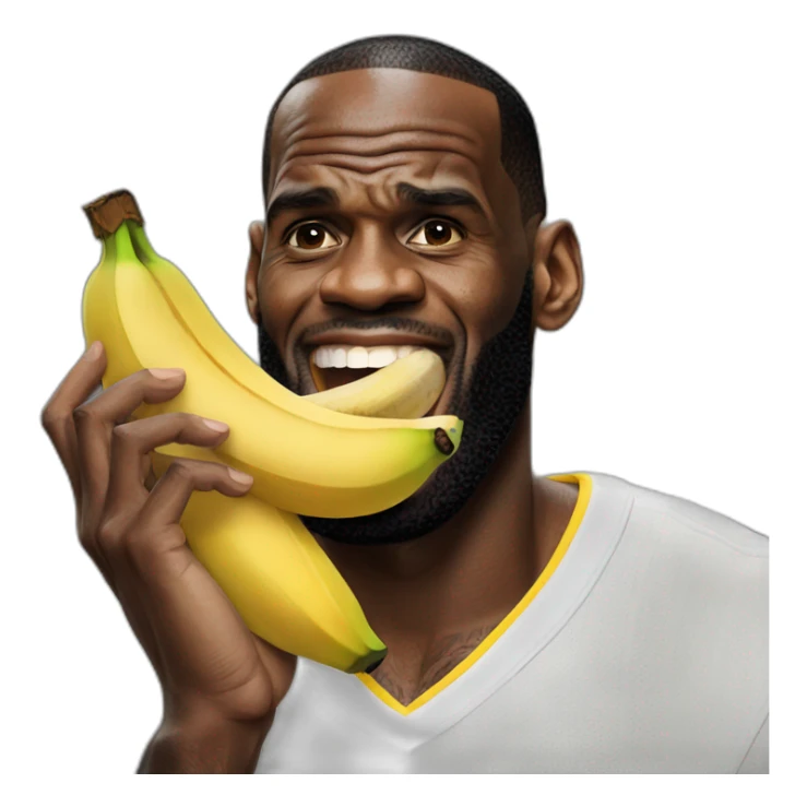 Lebron James eating a banana sticker
