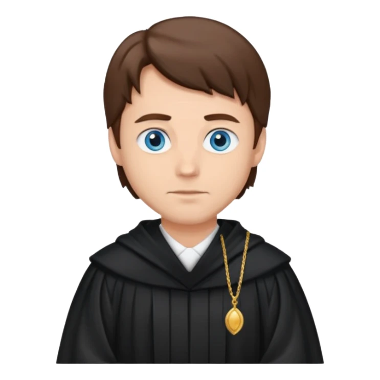 Man Judge with bluw eyes and brown hair  sticker