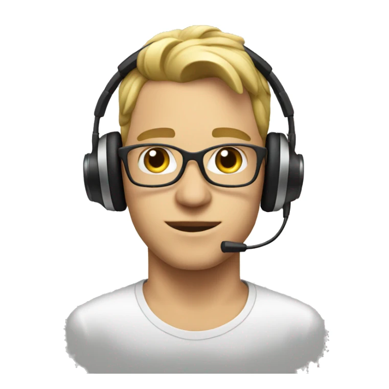 white young producer with headphones sticker