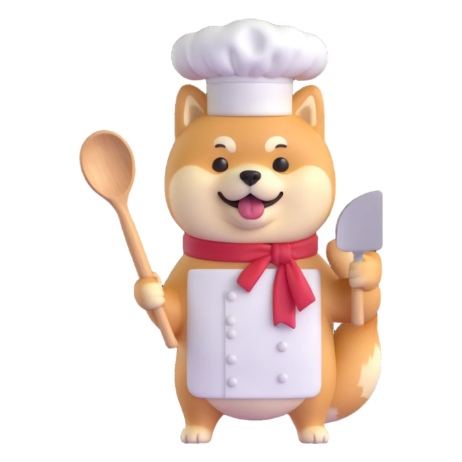 shiba inu cooking sticker