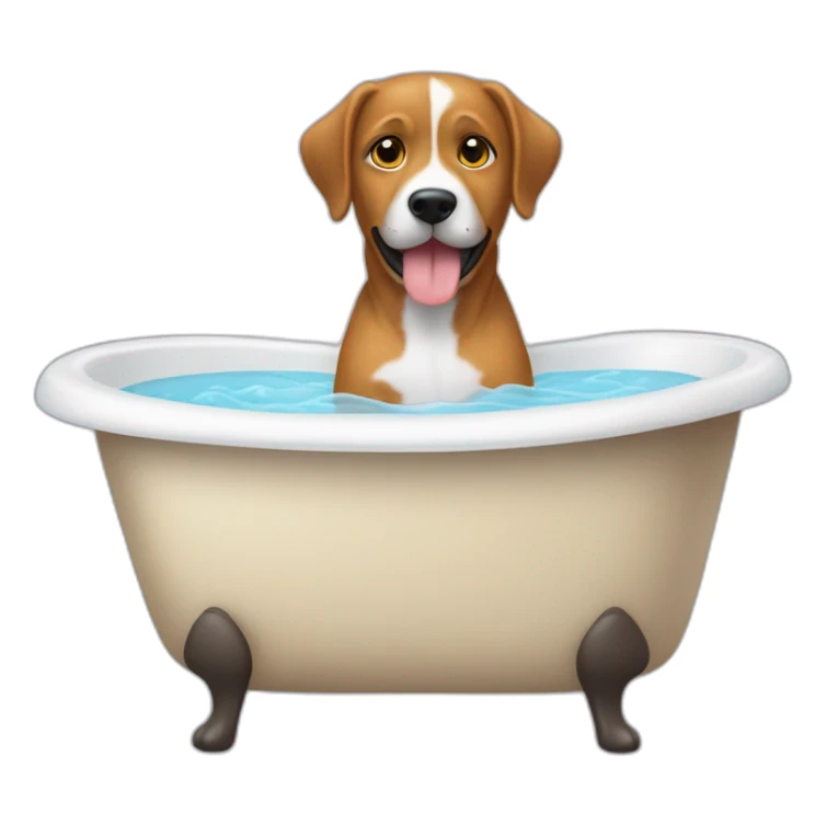 Eine und ein Hund in der Badewanne sticker