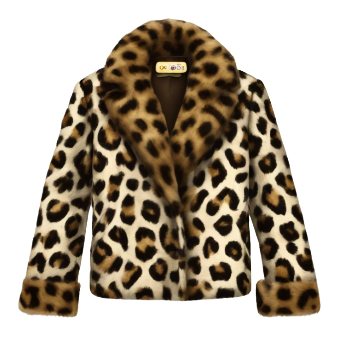 Leopard print elegant winter coat, old Hollywood fur jacket  sticker