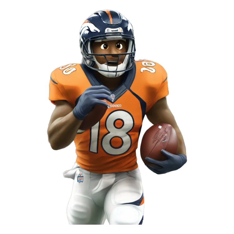 NFL football player, Denver broncos, touchdown   sticker