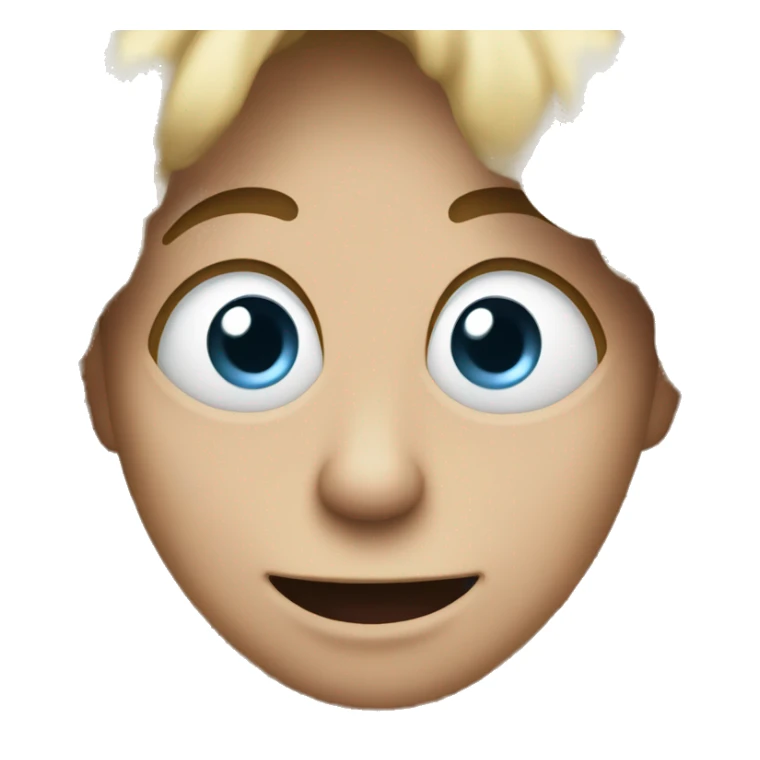 slightly going crazy with a twitching eye and smile sticker