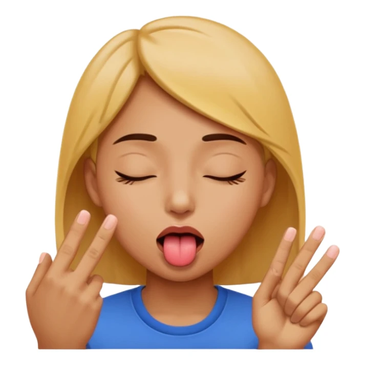 Face with eyes closed tongue out and pinch fingers  sticker