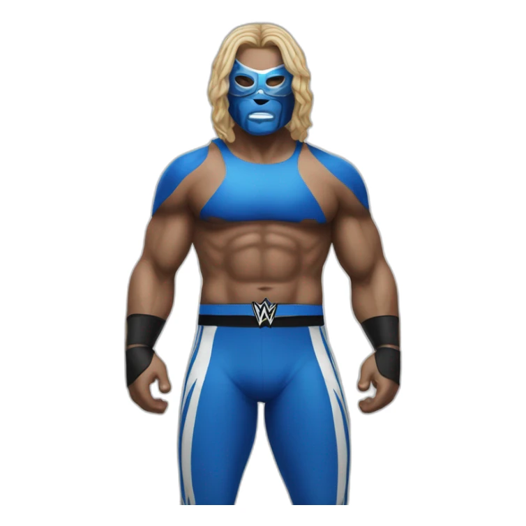 WWE Wrestler with Mask, but his outfit is blue sticker