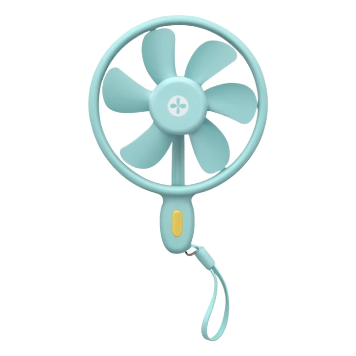 Handheld Mini Fan – small portable fan with pastel handle and soft propeller.


 sticker
