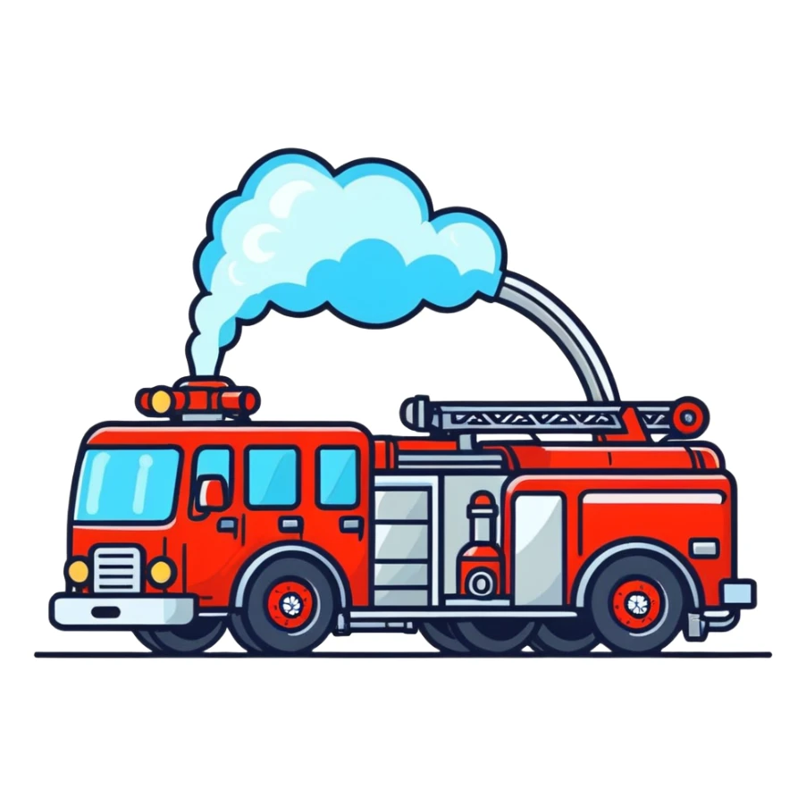Fire truck spraying water sticker