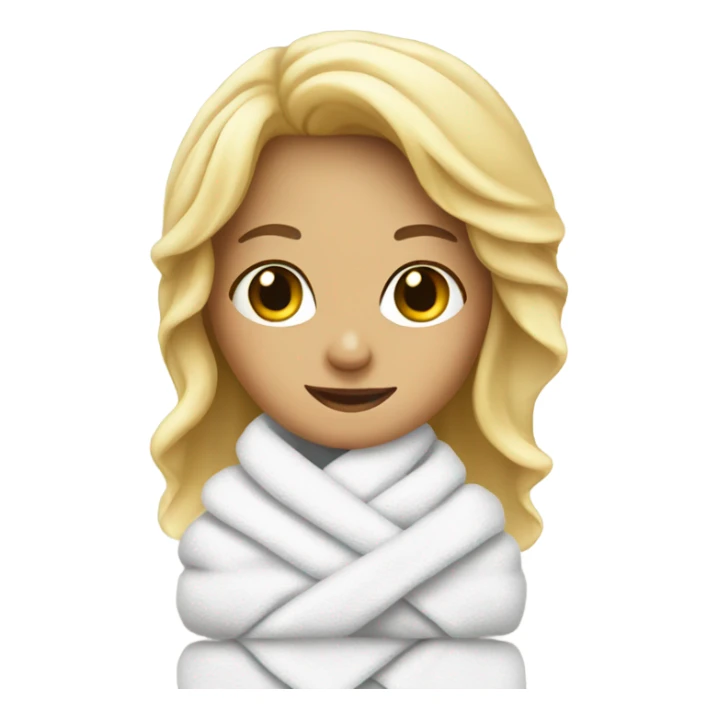 pretty blonde girl with bath towel sticker