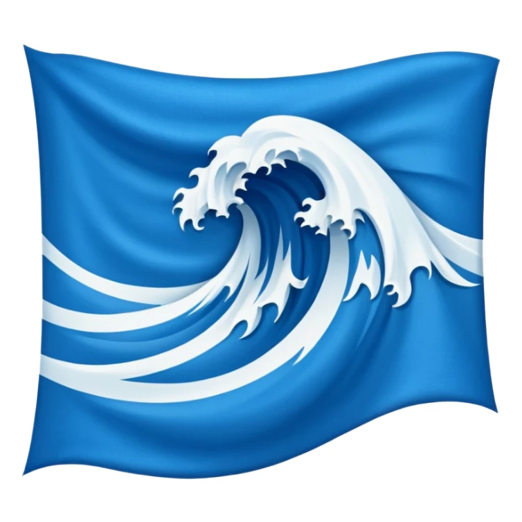Wave Banner — blue cloth + white crest,Royal Banners sticker