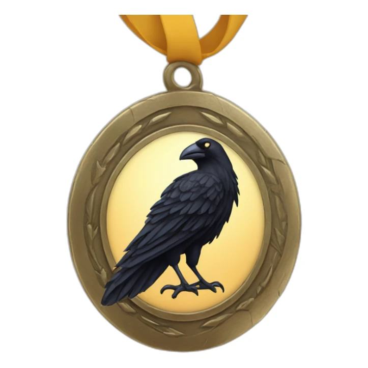 metal raven medal sticker