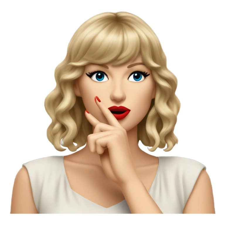 Taylor Swift doing the shh gesture with 1 finger sticker