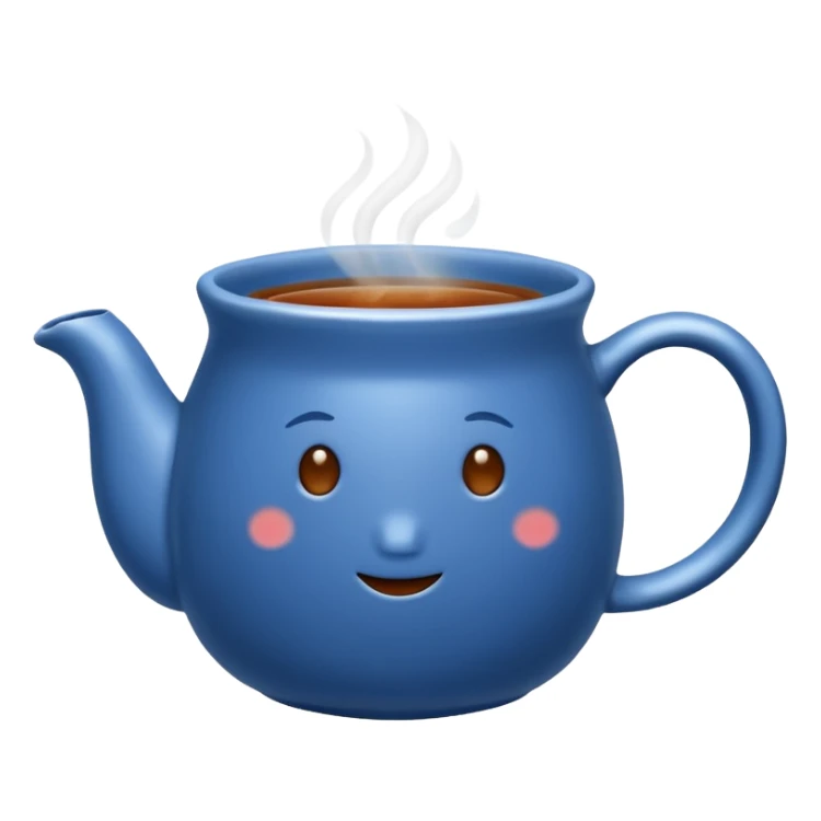 visibly steaming blue mug of tea sticker