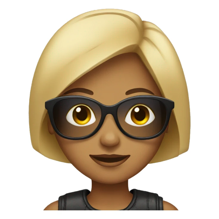 young woman wear the sunglass sticker