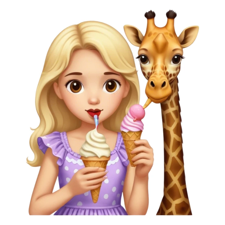Icecream, giraffe, dress sticker