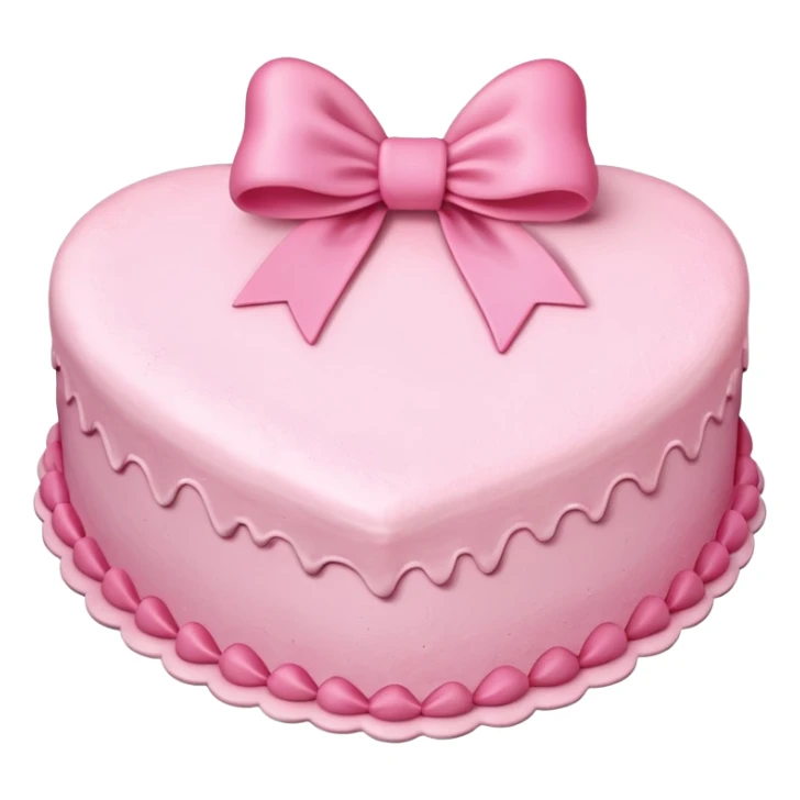 heart shaped birthday cake with pink bow sticker