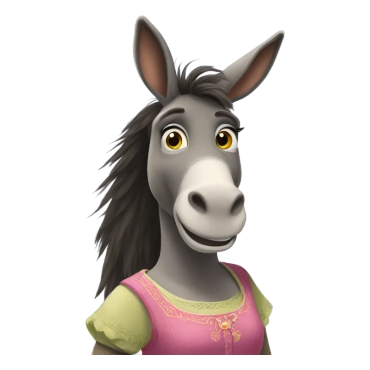 Donkey from Shrek dressed like a girl sticker