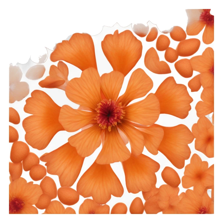 delicate petals resembling dry husks surrounding a brightly colored fruit-like center. Use shades of orange or reddish-orange for the petals and center to capture its vibrant look. Aim for instant recognition. sticker