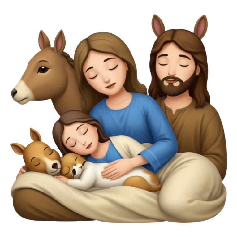 Marie Joseph Jesus et les animaux font tous dodo sticker