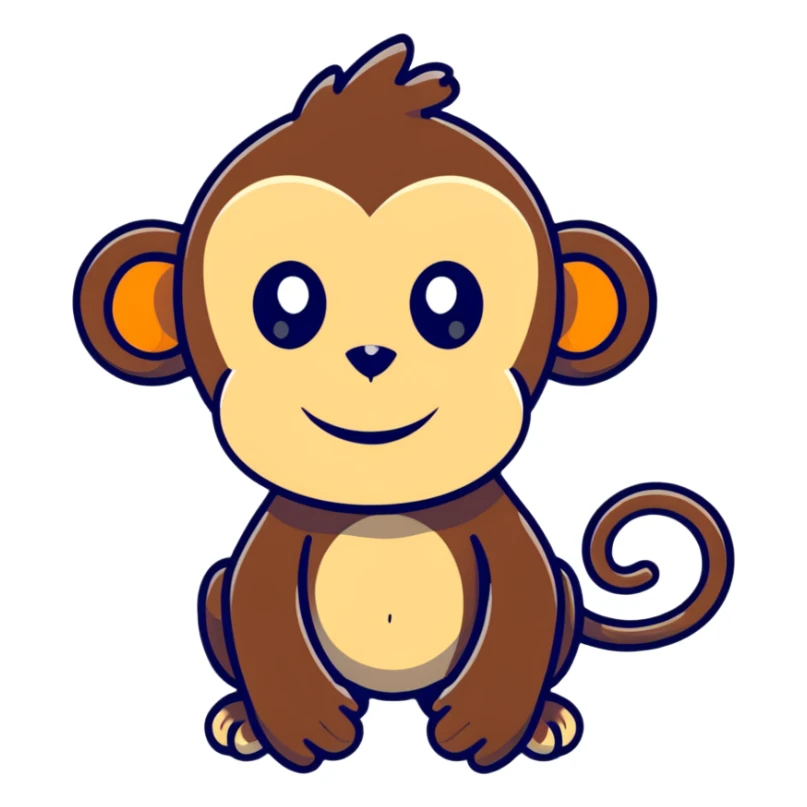 playful monkey sticker