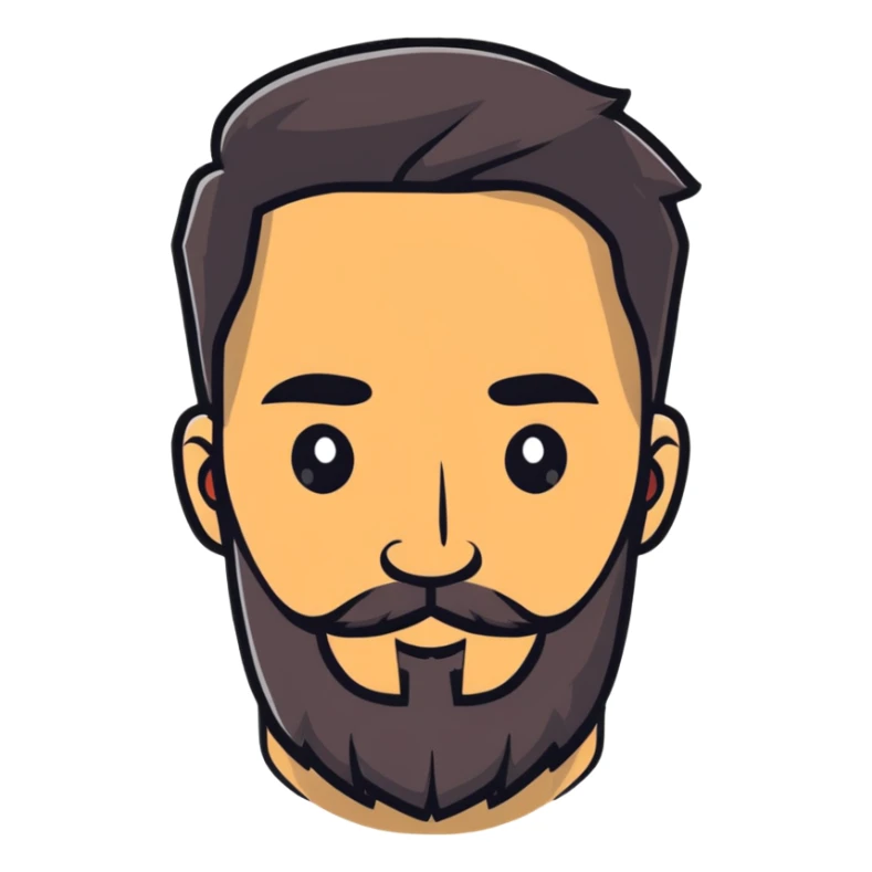 man with beard sticker